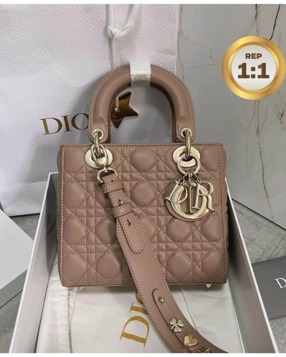 1:1 Replica Christian Dior Small Lady Dior Bag Pink For Women 8in/20cm