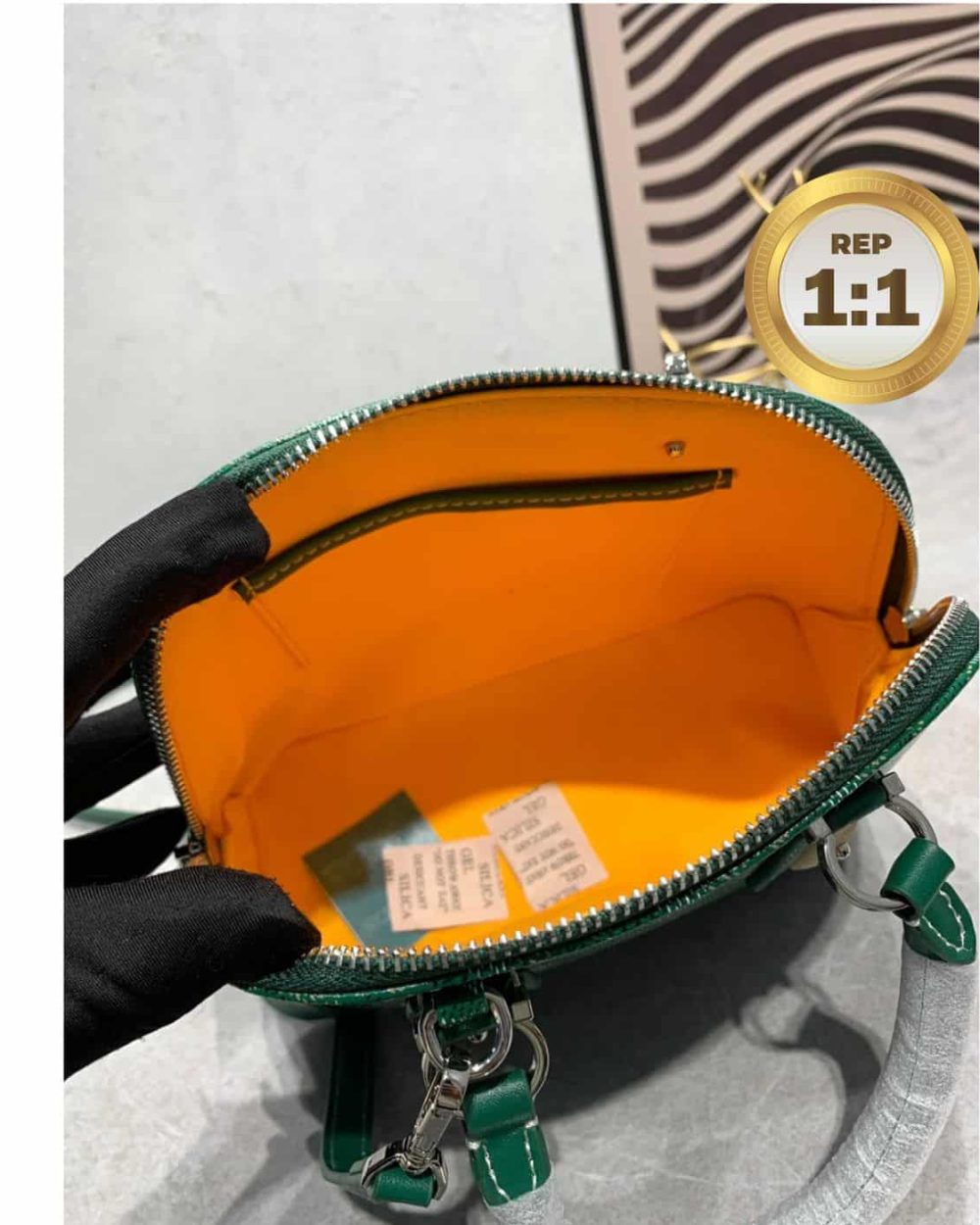 1:1 Replica Goyard Vendome Mini Bag Green/Navy Blue For Women‎ 9.1in/23cm VENDOSMINTY01CL03P