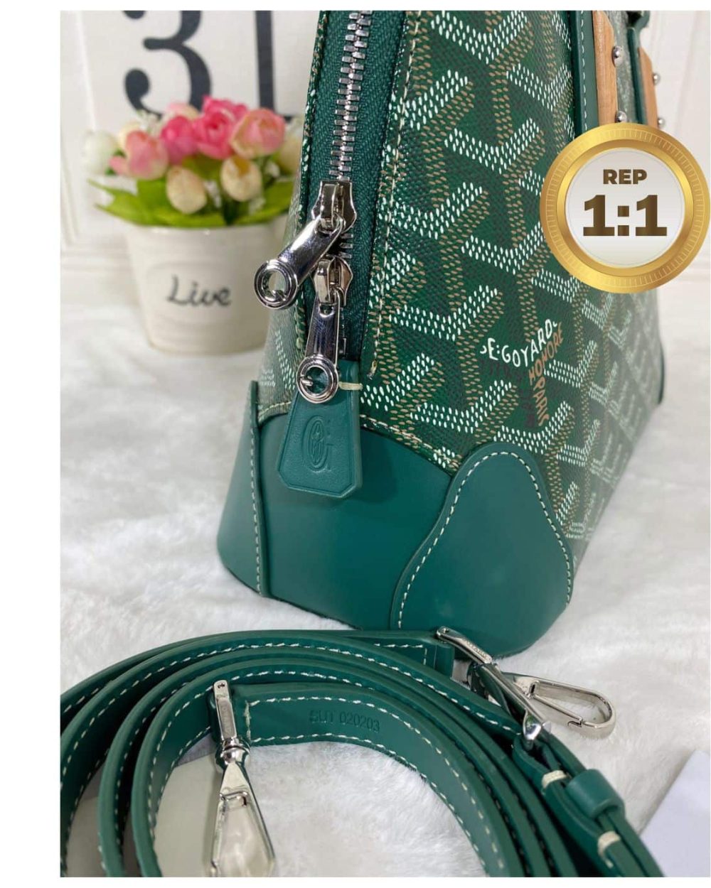 1:1 Replica Goyard Vendome Mini Bag Green/Navy Blue For Women‎ 9.1in/23cm VENDOSMINTY01CL03P