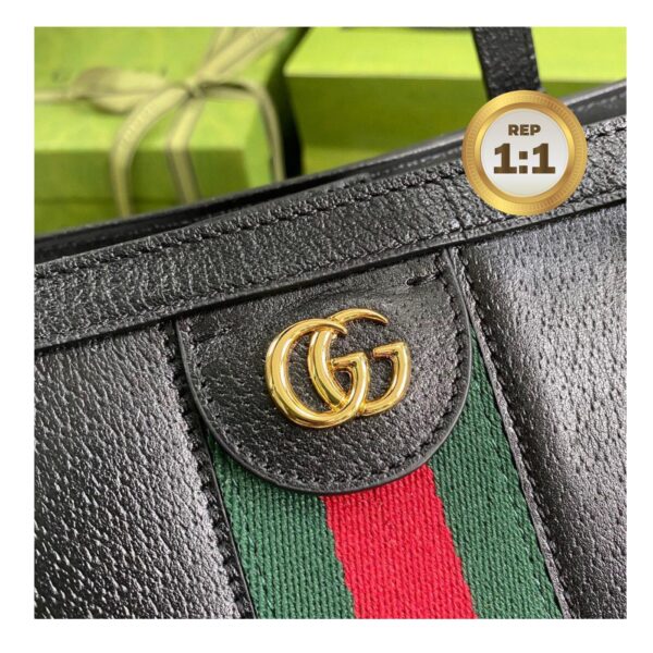 1:1 Replica Gucci Ophidia Medium Tote Black For Women 15in/38cm GG 631685 CWG1A 1060