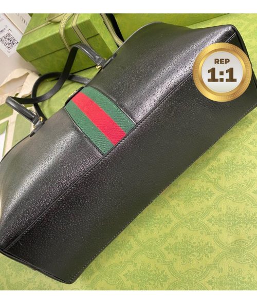 1:1 Replica Gucci Ophidia Medium Tote Black For Women 15in/38cm GG 631685 CWG1A 1060