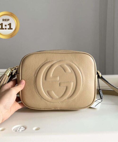 1:1 Replica Gucci Soho Small Disco Bag Beige For Women 8in/21cm GG 308364