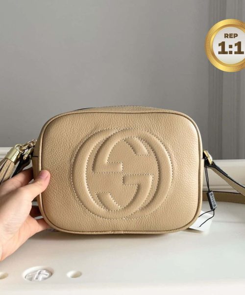 1:1 Replica Gucci Soho Small Disco Bag Beige For Women 8in/21cm GG 308364