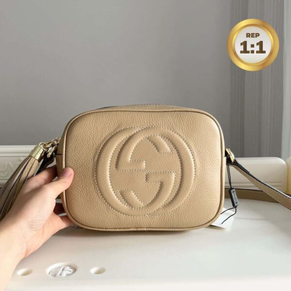 1:1 Replica Gucci Soho Small Disco Bag Beige For Women 8in/21cm GG 308364
