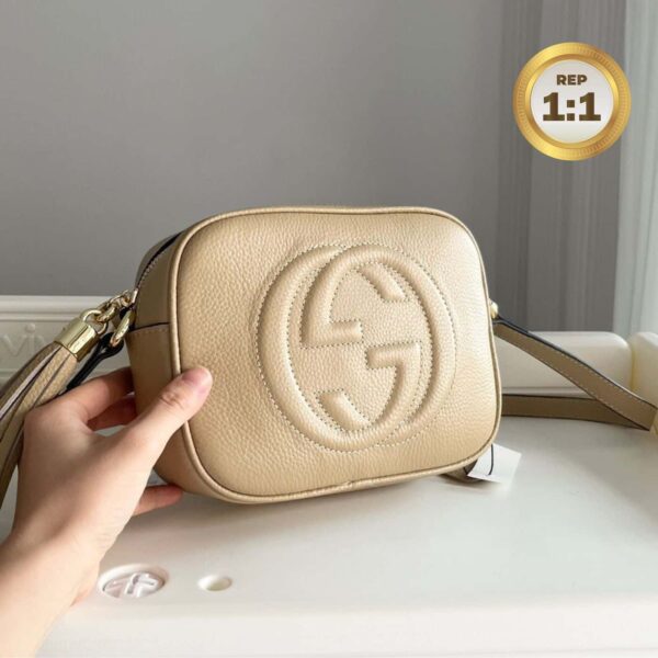 1:1 Replica Gucci Soho Small Disco Bag Beige For Women 8in/21cm GG 308364