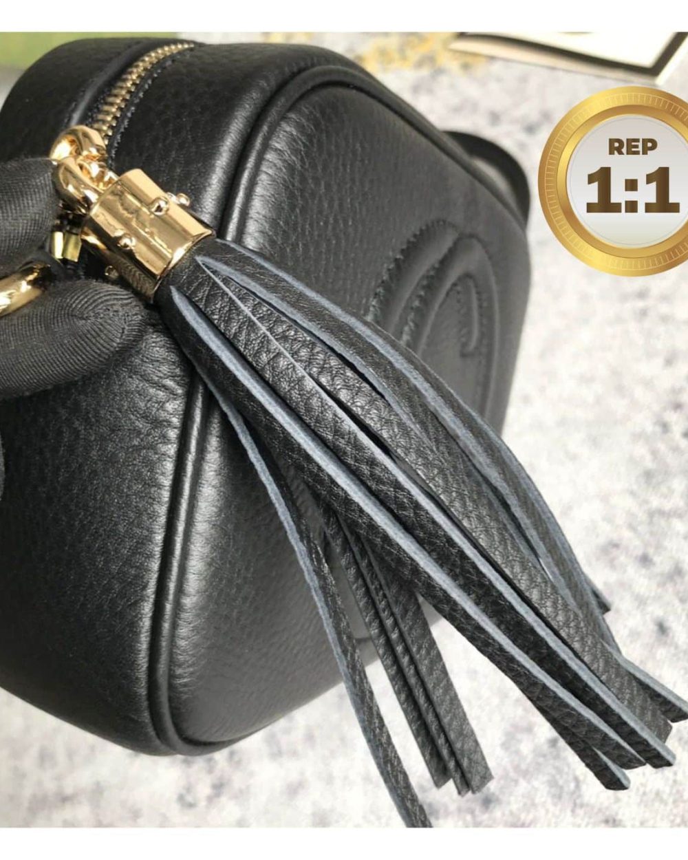 1:1 Replica Gucci Soho Small Disco Bag Black For Women 8in/21cm GG 308364