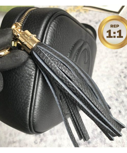 1:1 Replica Gucci Soho Small Disco Bag Black For Women 8in/21cm GG 308364