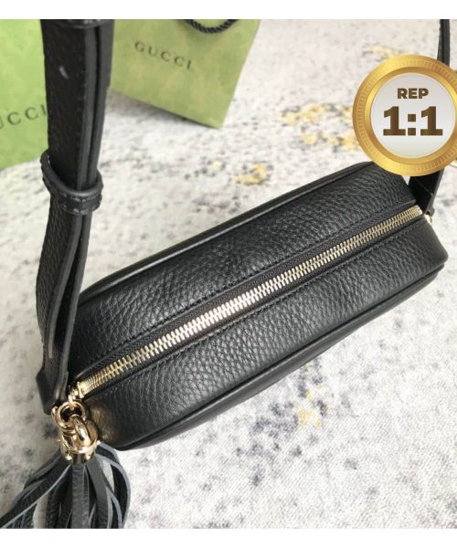 1:1 Replica Gucci Soho Small Disco Bag Black For Women 8in/21cm GG 308364