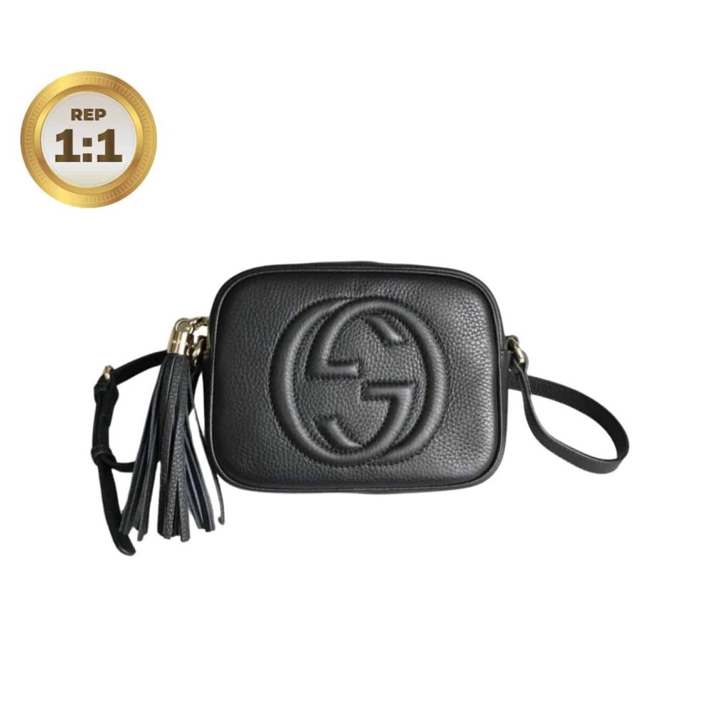 1:1 Replica Gucci Soho Small Disco Bag Black For Women 8in/21cm GG 308364