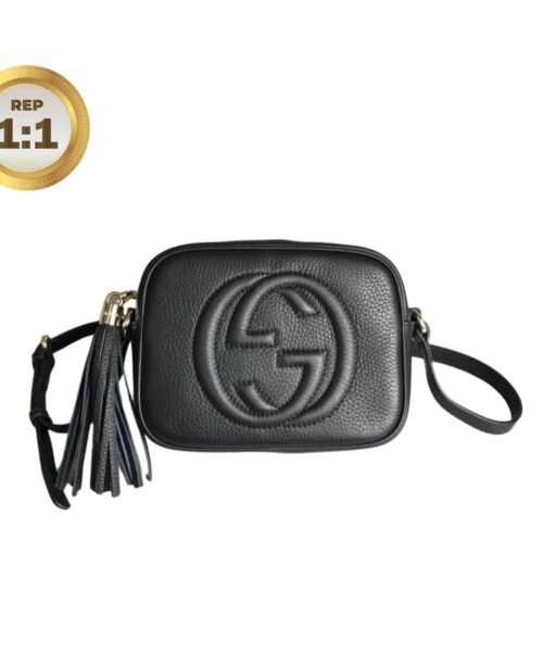 1:1 Replica Gucci Soho Small Disco Bag Black For Women 8in/21cm GG 308364