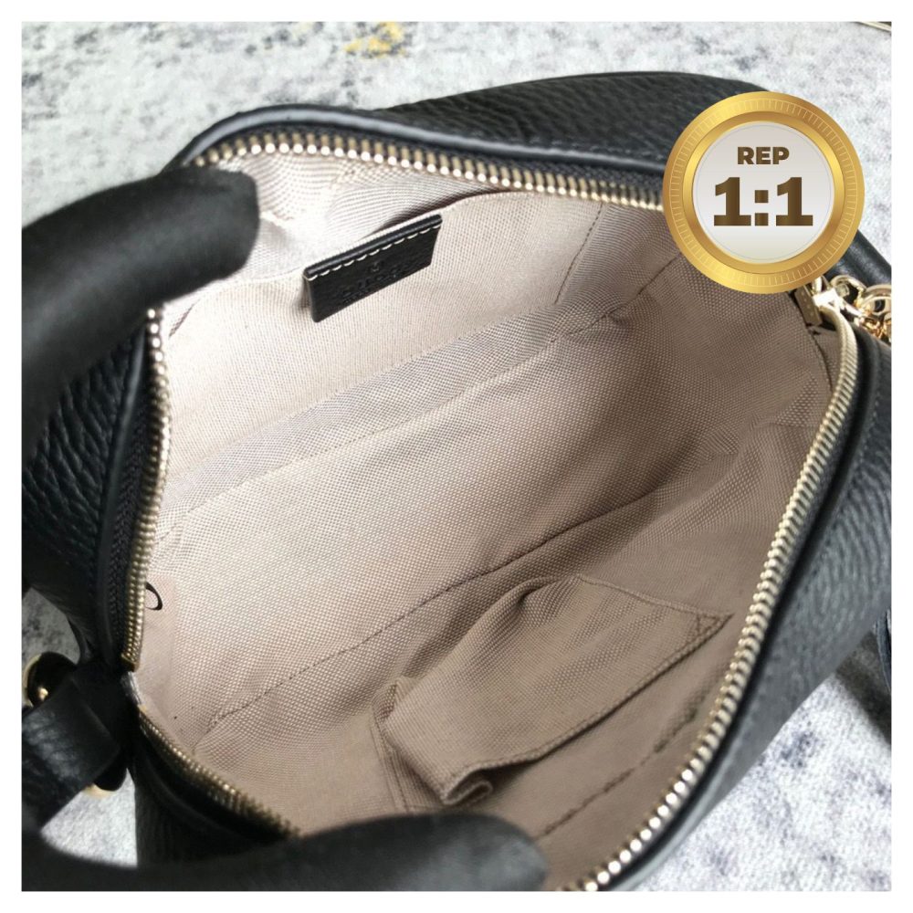 1:1 Replica Gucci Soho Small Disco Bag Black For Women 8in/21cm GG 308364 - Image 6