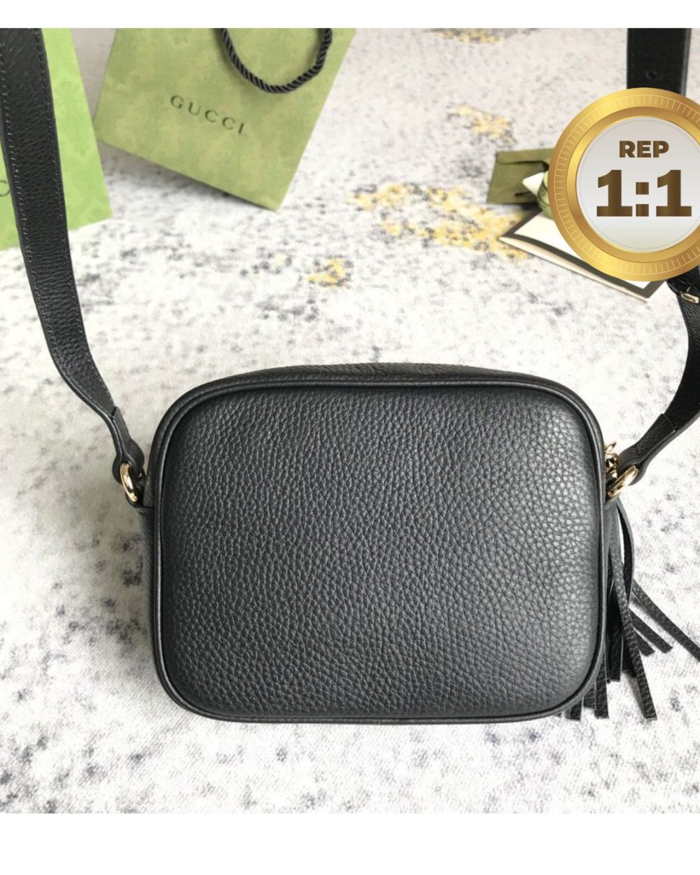 1:1 Replica Gucci Soho Small Disco Bag Black For Women 8in/21cm GG 308364