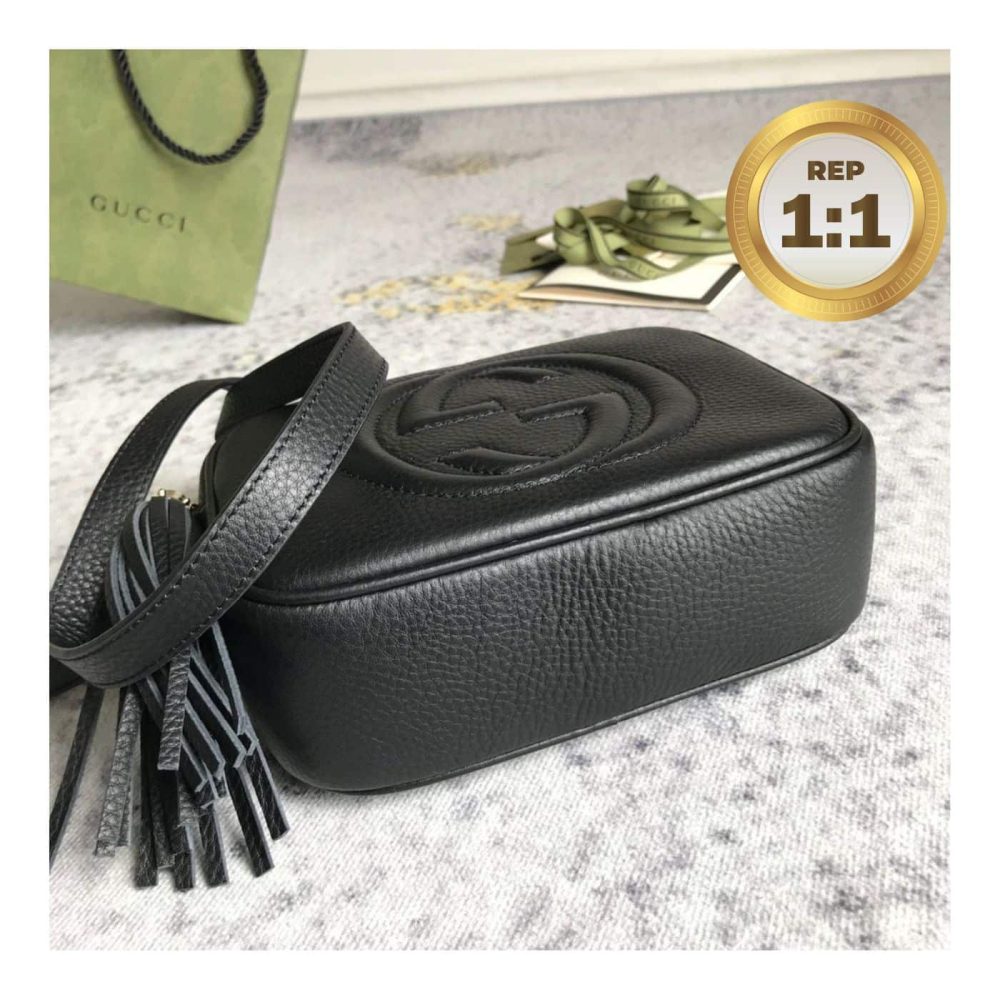 1:1 Replica Gucci Soho Small Disco Bag Black For Women 8in/21cm GG 308364 - Image 8