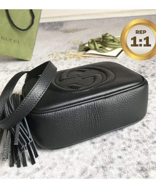 1:1 Replica Gucci Soho Small Disco Bag Black For Women 8in/21cm GG 308364