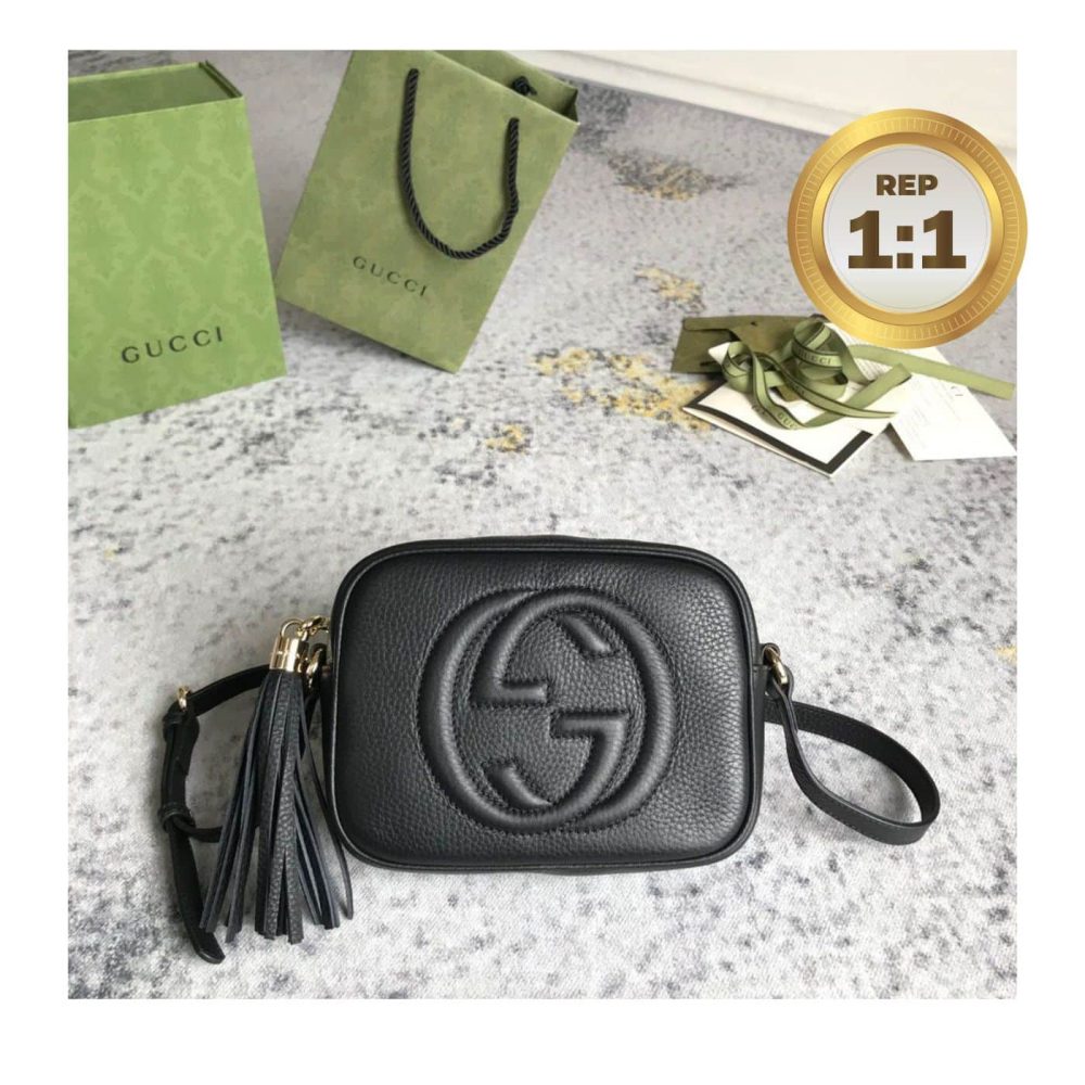 1:1 Replica Gucci Soho Small Disco Bag Black For Women 8in/21cm GG 308364 - Image 3