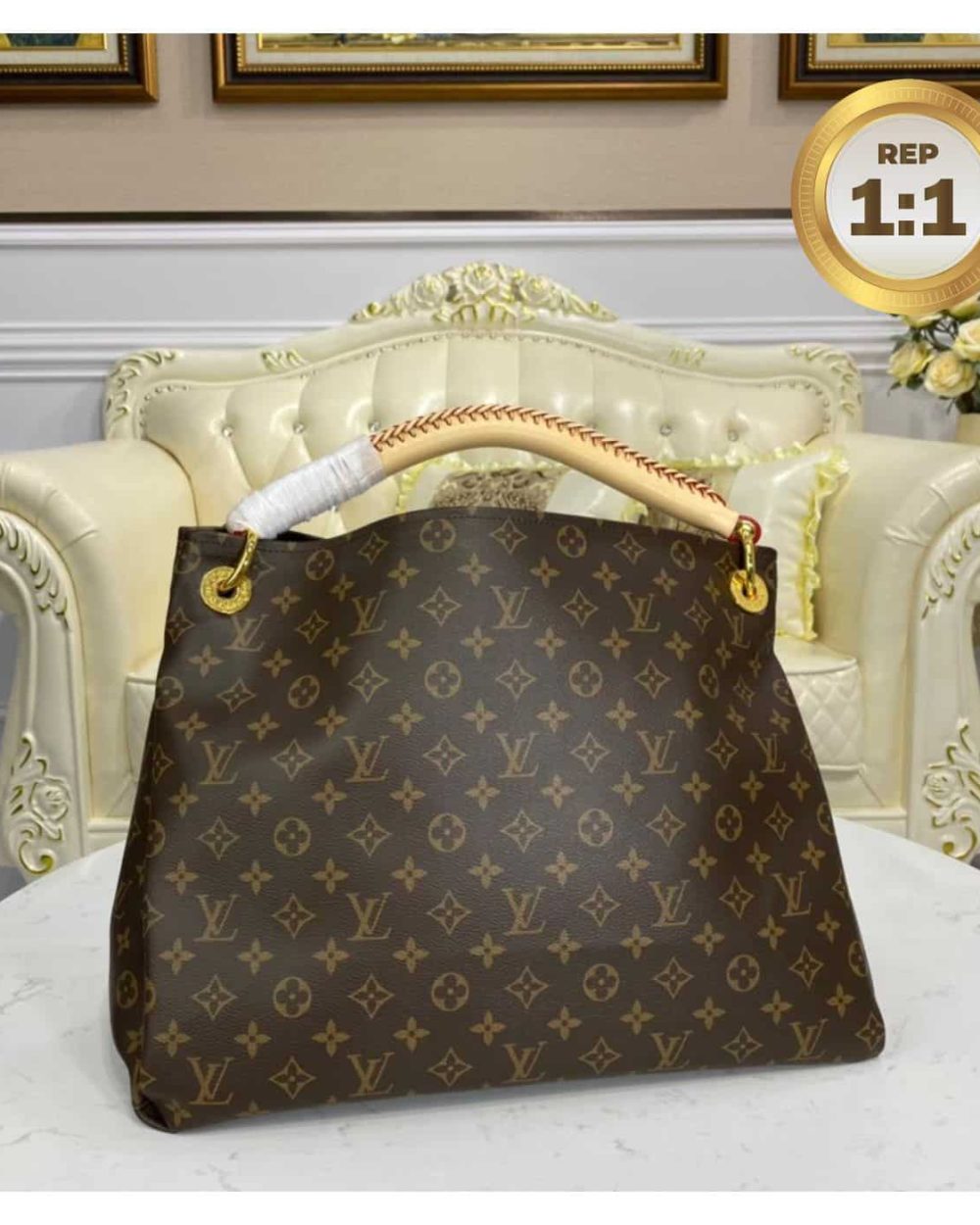 1:1 Replica Louis Vuitton Artsy MM Monogram Canvas For Women 16.1in/41cm LV M44869