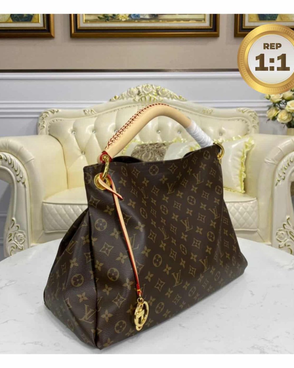 1:1 Replica Louis Vuitton Artsy MM Monogram Canvas For Women 16.1in/41cm LV M44869