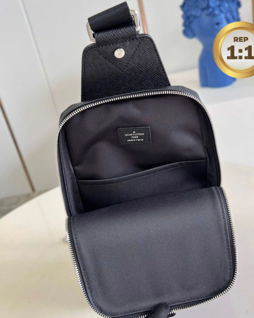 1:1 Replica Louis Vuitton Avenue Sling Bag Black For Women 12.2in/31cm LV M30443