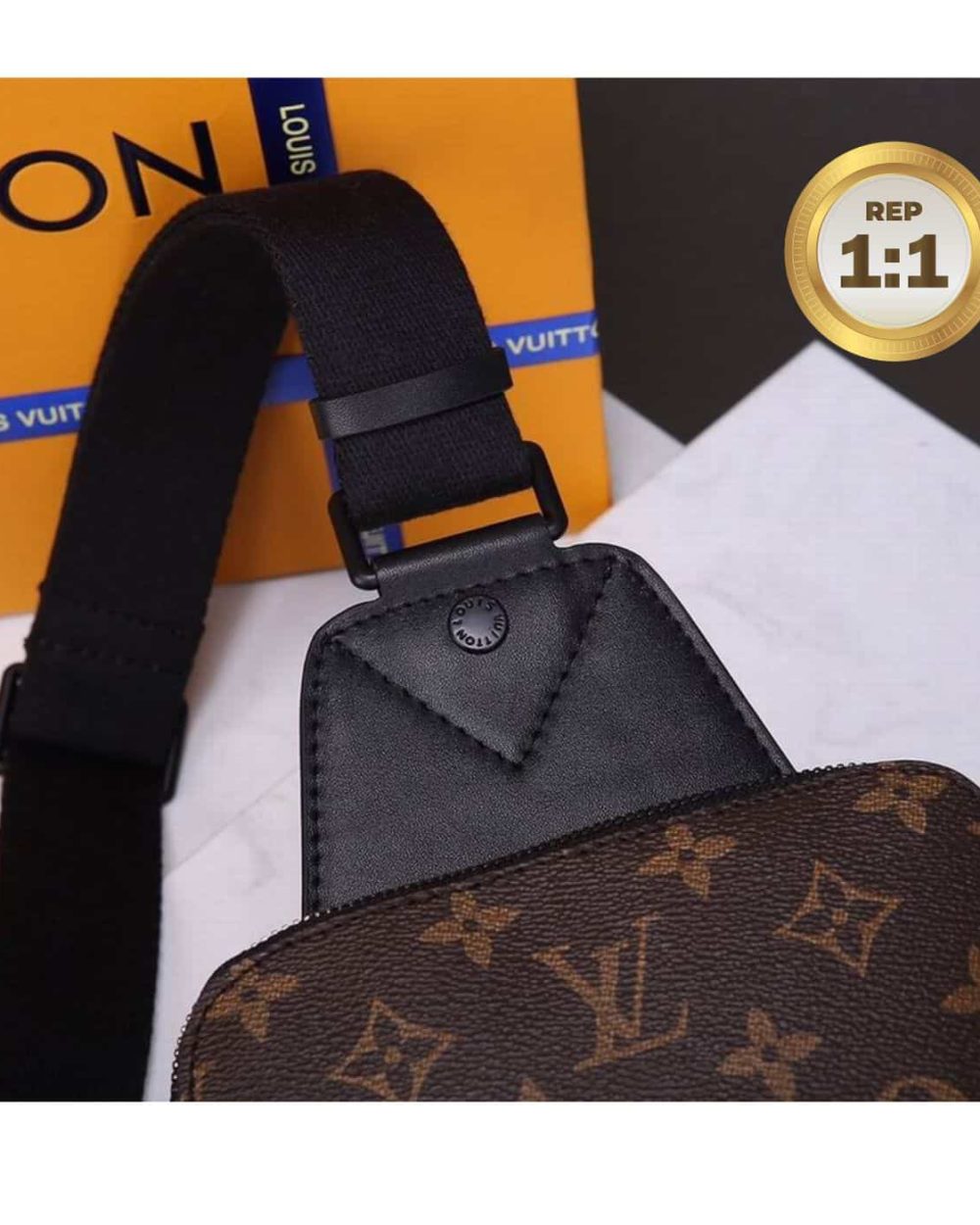 1:1 Replica Louis Vuitton Avenue Sling Bag Brown For Men 12.2in/31cm