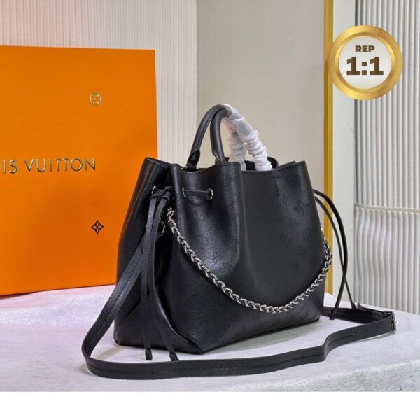 1:1 Replica Louis Vuitton Bella Tote Mahina Black For Women 12.6in/32cm LV M59200