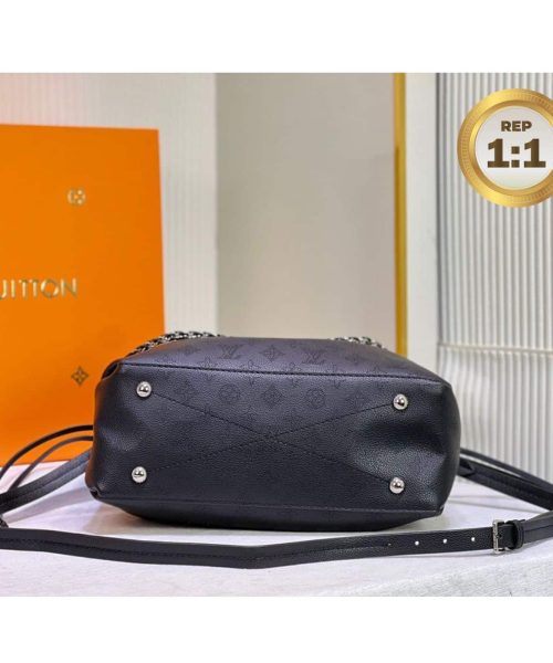 1:1 Replica Louis Vuitton Bella Tote Mahina Black For Women 12.6in/32cm LV M59200