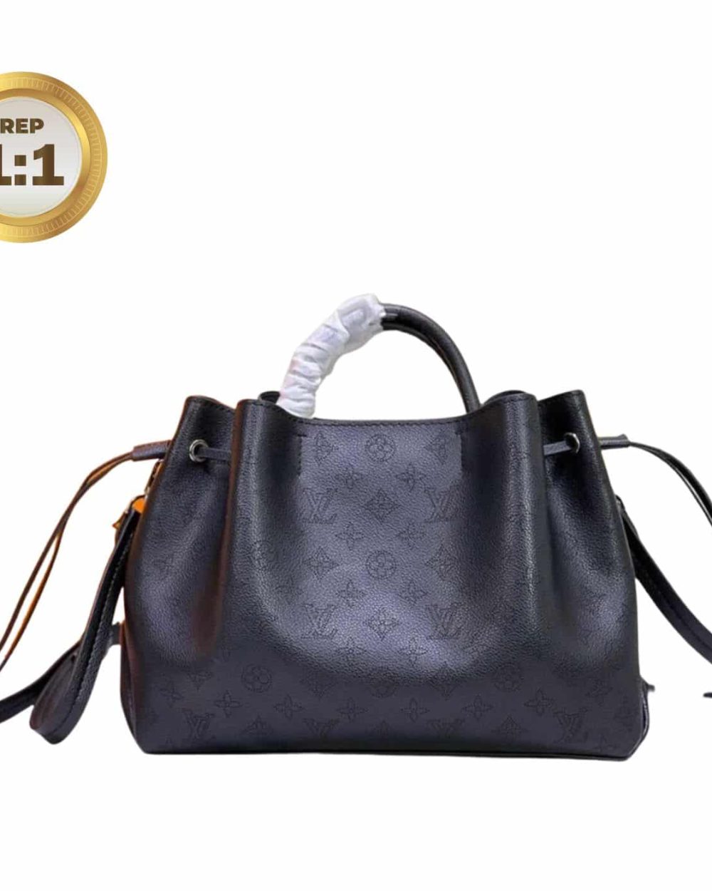 1:1 Replica Louis Vuitton Bella Tote Mahina Black For Women 12.6in/32cm LV M59200
