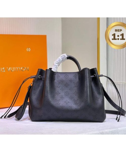 1:1 Replica Louis Vuitton Bella Tote Mahina Black For Women 12.6in/32cm LV M59200
