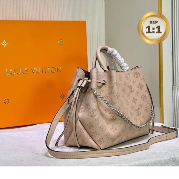 1:1 Replica Louis Vuitton Bella Tote Mahina Creme Beige For Women 12.6in/32cm M59203