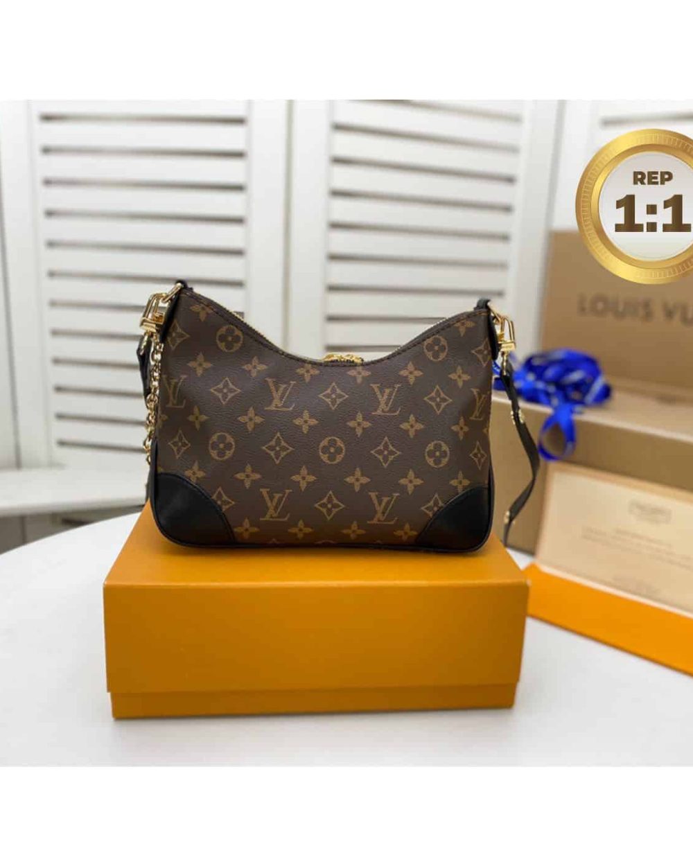 1:1 Replica Louis Vuitton Boulogne Monogram Canvas Brown For Women 11.4in/29cm LV M45831
