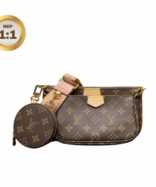 1:1 Replica Louis Vuitton Multi Pochette Accessoires Monogram Canvas Brown For Women 9.4in/24cm LV M44840