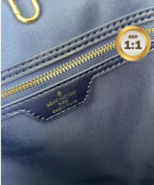 1:1 Replica Louis Vuitton Neverfull MM Monogram Jacquard Denim Totes Bag Grey For Women 12.2in/31cm M21465