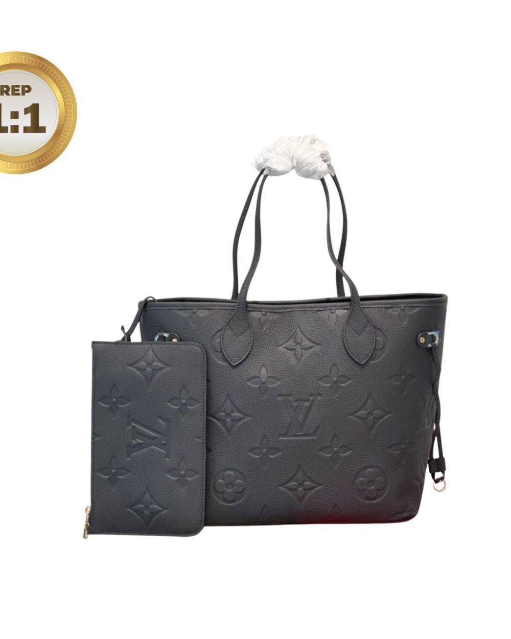 1:1 Replica Louis Vuitton Neverfull MM Tote Bag Black For Women 12.2in/31cm M45685