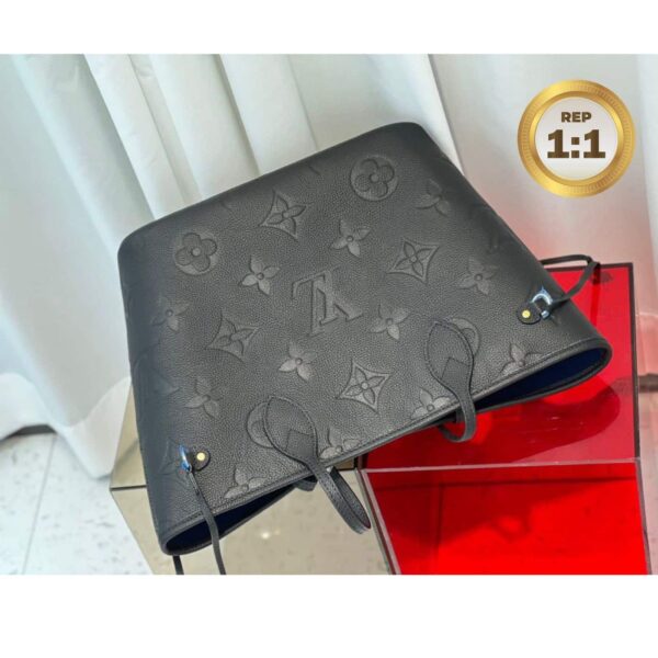 1:1 Replica Louis Vuitton Neverfull MM Tote Bag Black For Women 12.2in/31cm M45685