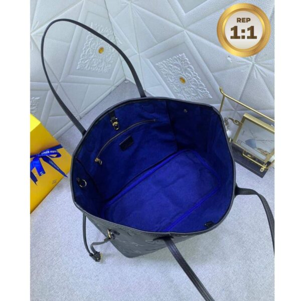 1:1 Replica Louis Vuitton Neverfull MM Tote Bag Black For Women 12.2in/31cm M45685
