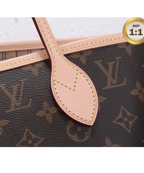 1:1 Replica Louis Vuitton Neverfull MM Tote Bag Monogram Canvas Brown For Women 12.6in/32cm LV M40995