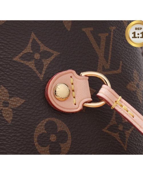 1:1 Replica Louis Vuitton Neverfull MM Tote Bag Monogram Canvas Brown For Women 12.6in/32cm LV M40995