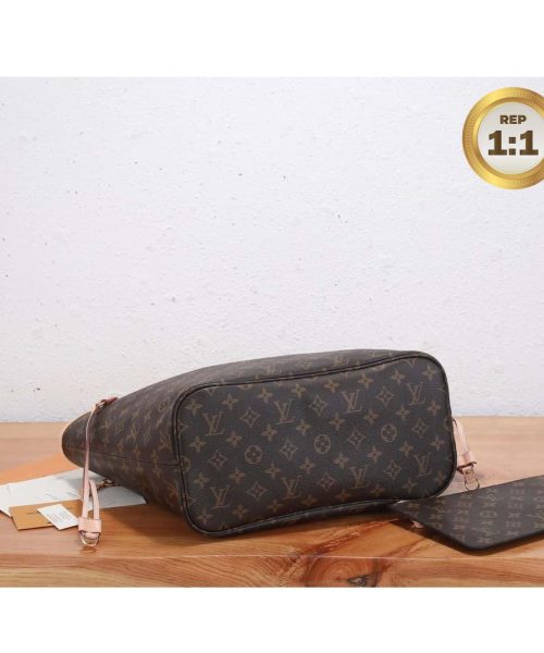 1:1 Replica Louis Vuitton Neverfull MM Tote Bag Monogram Canvas Brown For Women 12.6in/32cm LV M40995