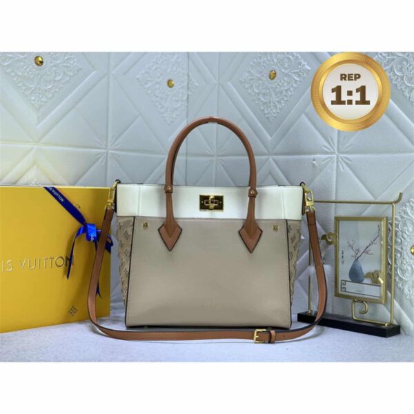 1:1 Replica Louis Vuitton On My Side MM Tote Bag Grey For Women 12in/31cm M53825