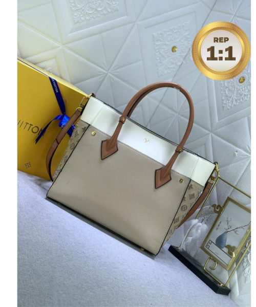 1:1 Replica Louis Vuitton On My Side MM Tote Bag Grey For Women 12in/31cm M53825