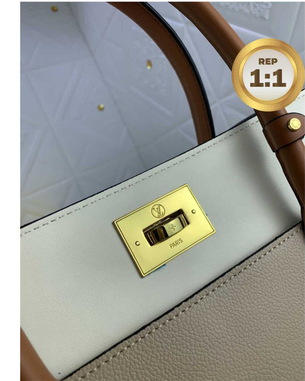 1:1 Replica Louis Vuitton On My Side MM Tote Bag Grey For Women 12in/31cm M53825