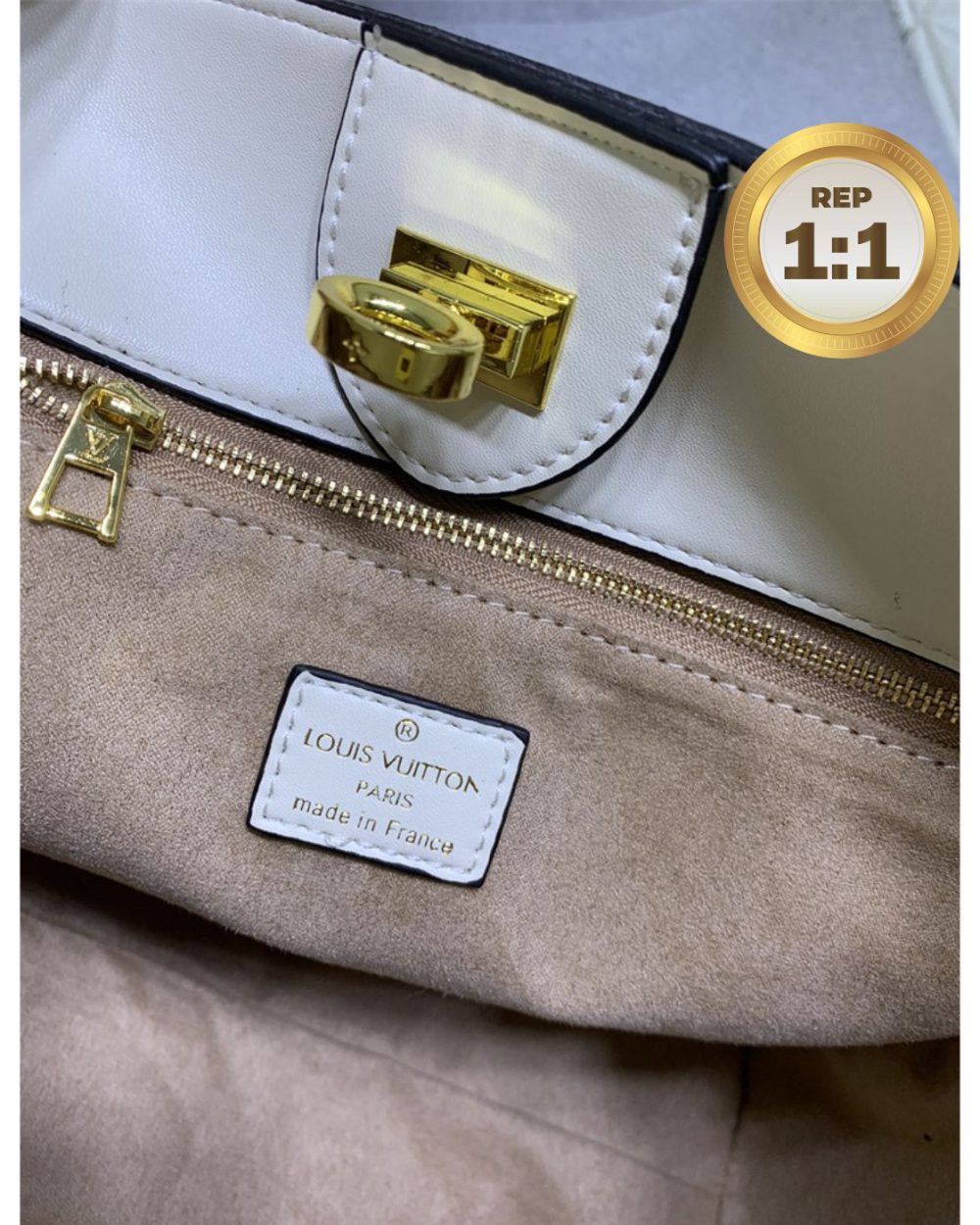 1:1 Replica Louis Vuitton On My Side MM Tote Bag Grey For Women 12in/31cm M53825