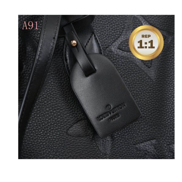 1:1 Replica Louis Vuitton Onthego MM Monogram Empreinte Tote Bag Black For Women 35cm LV M45595
