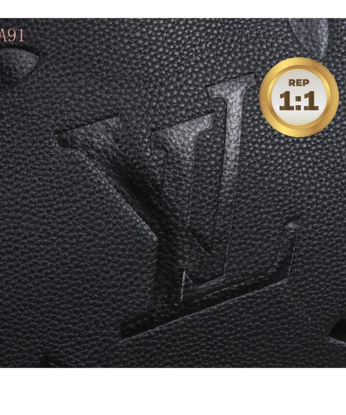 1:1 Replica Louis Vuitton Onthego MM Monogram Empreinte Tote Bag Black For Women 35cm LV M45595