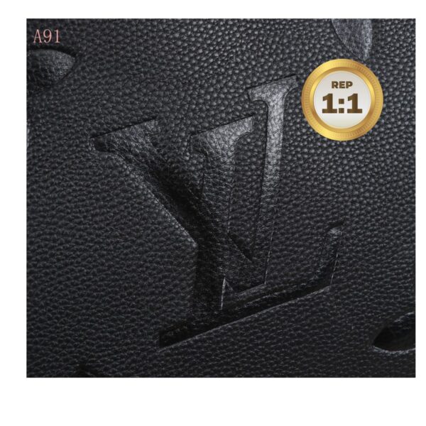 1:1 Replica Louis Vuitton Onthego MM Monogram Empreinte Tote Bag Black For Women 35cm LV M45595