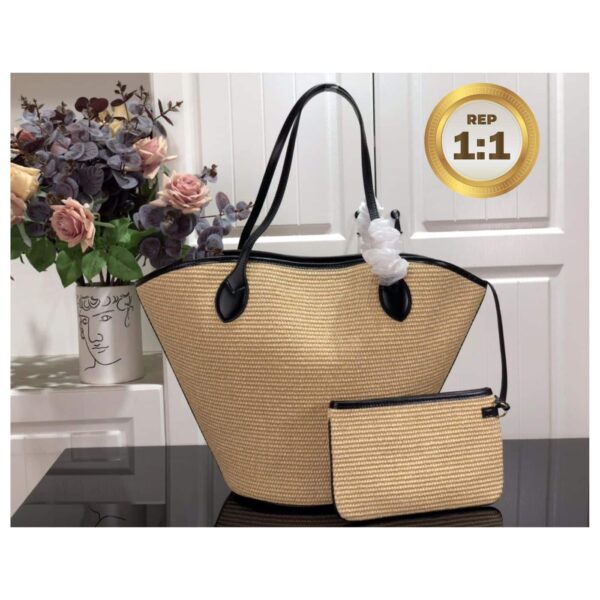 1:1 Replica Louis Vuitton Saint Jacques Raffia Black For Women 22.4in/57cm LV M59808