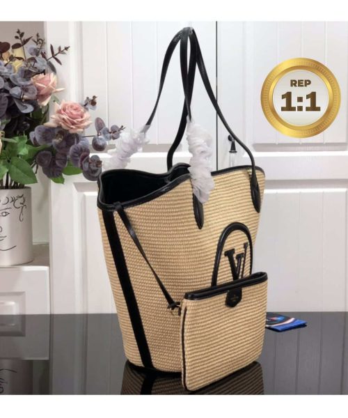 1:1 Replica Louis Vuitton Saint Jacques Raffia Black For Women 22.4in/57cm LV M59808
