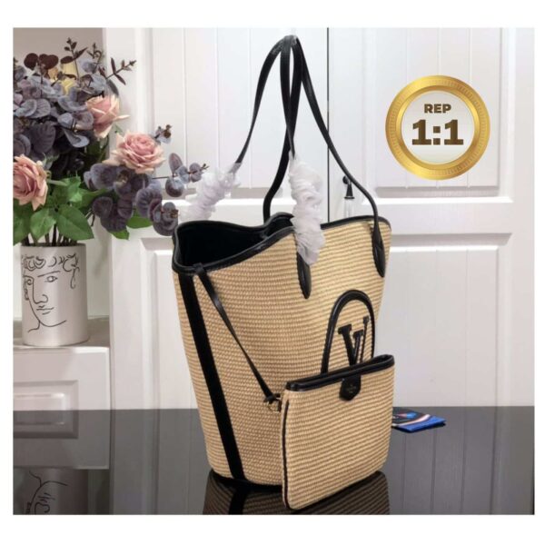 1:1 Replica Louis Vuitton Saint Jacques Raffia Black For Women 22.4in/57cm LV M59808