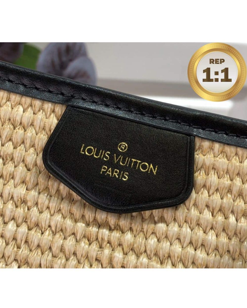 1:1 Replica Louis Vuitton Saint Jacques Raffia Black For Women 22.4in/57cm LV M59808