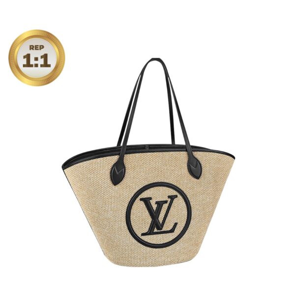 1:1 Replica Louis Vuitton Saint Jacques Raffia Black For Women 22.4in/57cm LV M59808