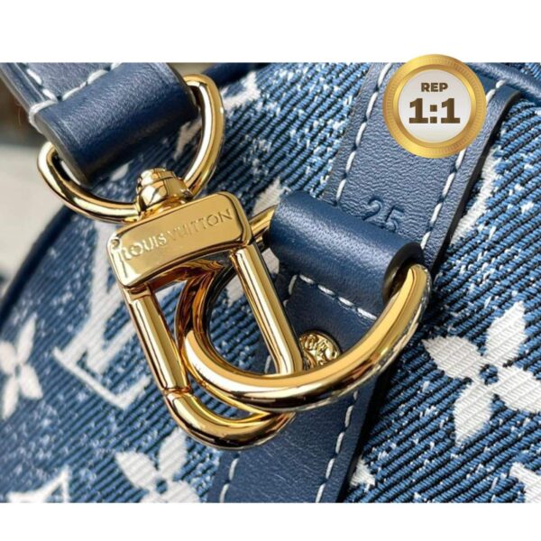 1:1 Replica Louis Vuitton Speedy Bandouliere 25 Monogram Denim Jacquard Navy Blue 9.8in/25cm LV M59609